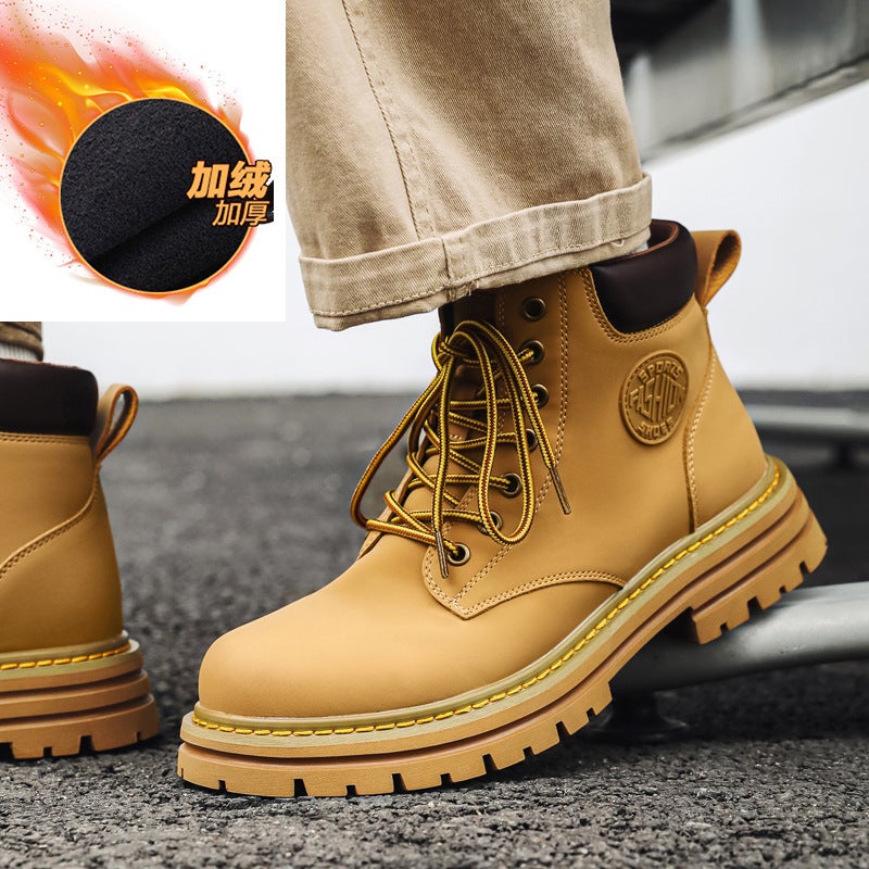 Martin Boots Frosted Tooling Couple Rhubarb Boots Retro Trendy All-Match Short Boots 6518-J - Image 1